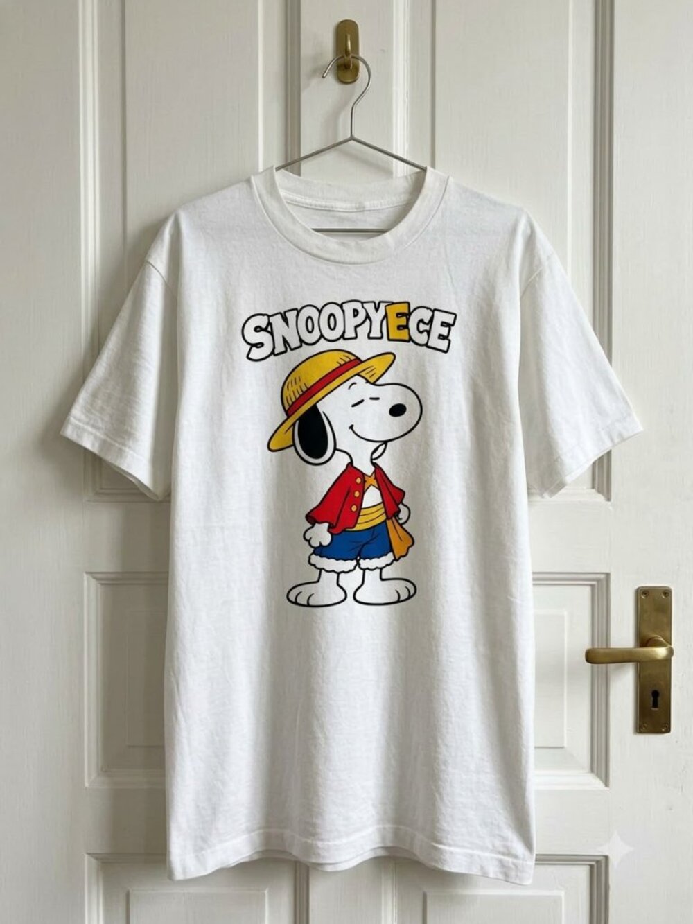 Snoopy One Piece Luffy Graphic T-Shirt